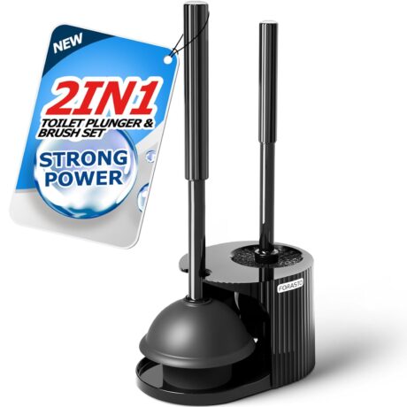 2 in 1 Toilet Plunger and Brush Set，Extended Handle Plunger，Toilet Bowl Brush Plunger Set, Bathroom Cleaning Tools ，Toilet Brush Plunger Combo，Cleaning Brush，Bathroom Cleaning...