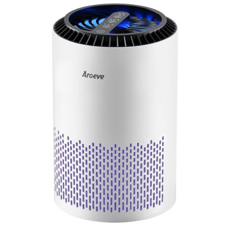 AROEVE Air Purifiers for Bedroom Home, Air Purifier For Smoke Pollen Dander Hair Smell Air Cleaner with Sleep Mode Speed Control For Bedroom Office, MK01- White(Available for...
