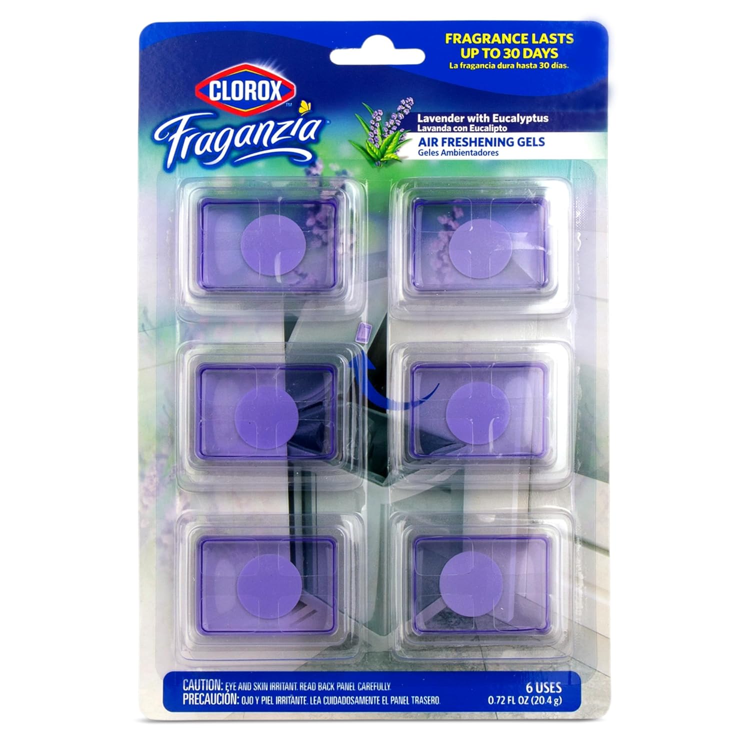 Clorox Fraganzia Stick-On Gel Fresheners, Lavender with Eucalyptus Trash Can Deodorizer Up to 30 Days Scent, Odor Absorber for Kitchen, Bathroom, Closet, No Plug or Batteries,... Clorox Fraganzia Stick-On Gel Fresheners, Lavender with Eucalyptus Trash Can Deodorizer Up to 30 Days Scent, Odor Absorber for Kitchen, Bathroom, Closet, No Plug or Batteries,...