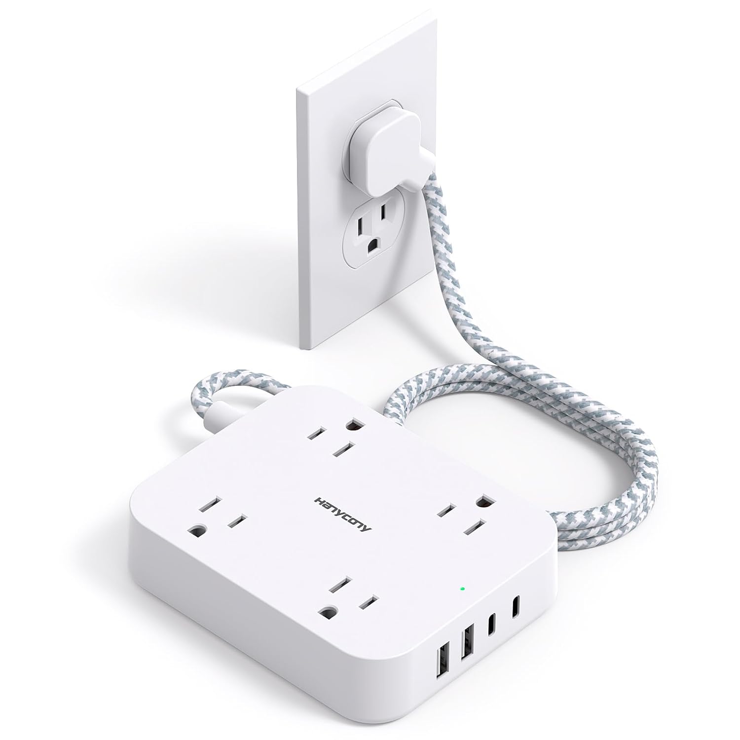Flat Plug Extension Cord, HANYCONY 5ft Power Strip with 4 USB Ports(2 USB C), 4 Widely Outlets Extender, Wall Mount, Desk Charging Station for Office School Travel Dorm Room... Flat Plug Extension Cord, HANYCONY 5ft Power Strip with 4 USB Ports(2 USB C), 4 Widely Outlets Extender, Wall Mount, Desk Charging Station for Office School Travel Dorm Room...