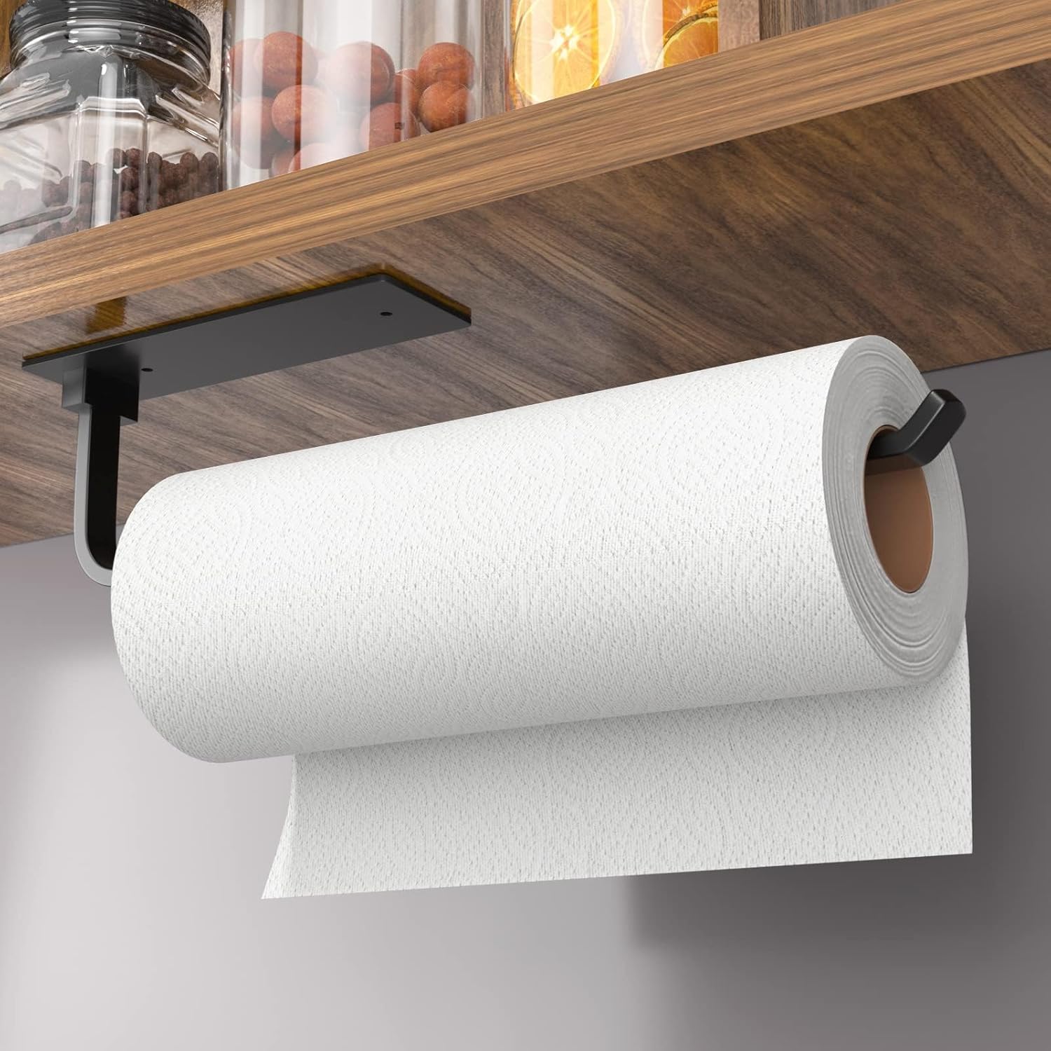 Paper Towel Holder - Self-Adhesive or Drilling, Matte Black, Upgraded Aluminum Kitchen Roll Dispenser Under Cabinet, Lighter but Stronger Than Stainless Steel! Paper Towel Holder - Self-Adhesive or Drilling, Matte Black, Upgraded Aluminum Kitchen Roll Dispenser Under Cabinet, Lighter but Stronger Than Stainless Steel!