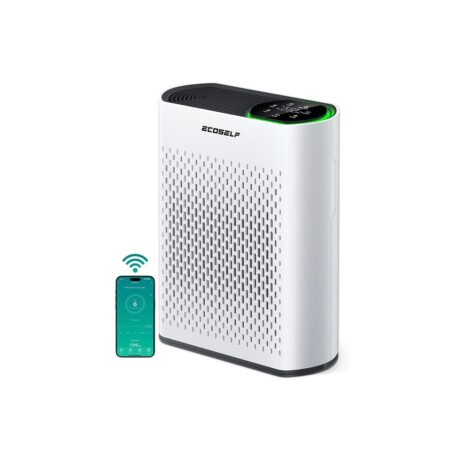 Smart Air Purifiers for Large Room, Cleans 2,400 ft² in 30 Mins, 3-Stage True HEPA, 360° Airflow, Smart WiFi App Control, Real-Time Air Quality (PM2.5) Display, Ultra-Quiet 20dB...