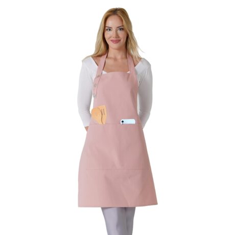 TOSHE Kitchen Apron Waterdrop Resistant Cotton Apron with adjustable Aprons for Women with Pockets 10 Color option Cooking Powder Pink Apron (Powder Pink)
